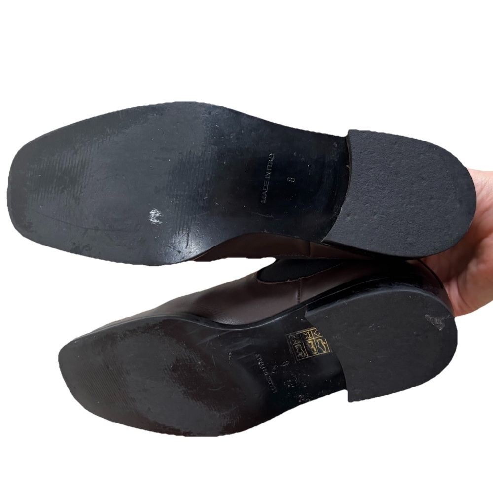 Everlane The Italian Leather Square Toe Chelsea Boot Women’s Size 8 Brown Black - Picture 6 of 7